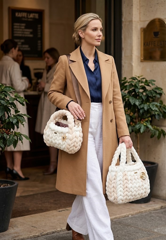 ##Sac "Macchiato" XL Chunky Knit en Velours##